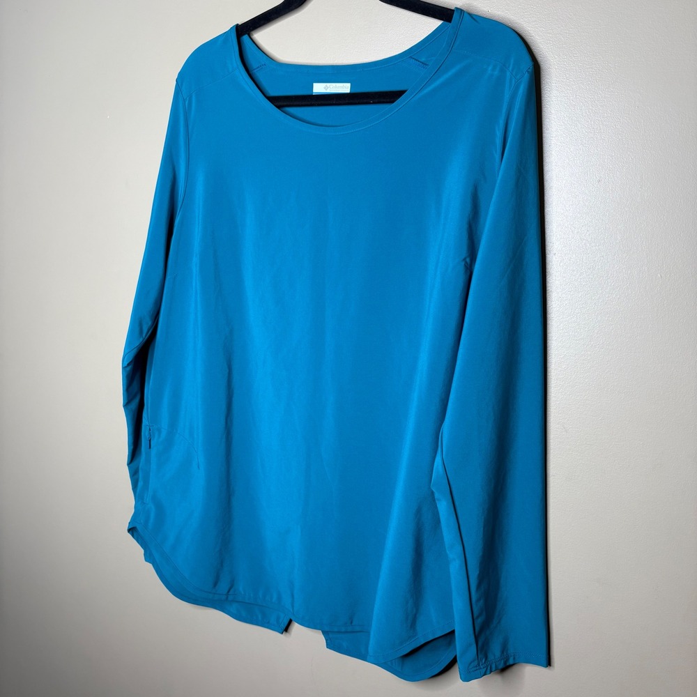 Columbia Sportswear Women's Sz XL Teal Long Sleeve Performance Top Activewear - Picture 2 of 7